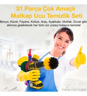 ALLY 31 Parça Çok Amaçlı Ev Banyo ve Araç Matkap Ucu Temizlik Seti-(5775) - SSSSSS9399-4176