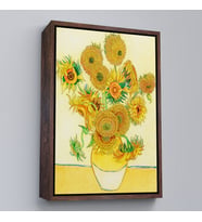 Çerçeveli Vincent Van Gogh - Ayçiçekleri Tablo (Siyah)