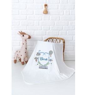 Pia Baby Premium %100 Pamuk Çift Kat Penye Bebek Battaniyesi 80x80 cm 5019-11 (Krem)
