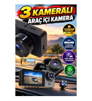 DVR 3 Kameralı Araç İçi Kamera 1080P Full HD CarPlay Video Kaydedici G-Sensörlü Park Modlu