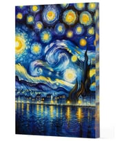 Van Gogh 7 - Yıldızlı Gece Çizgili Yan Boyamalı Defter