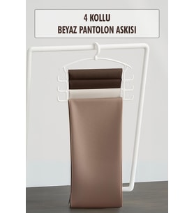 Beyaz Pantolon Askısı & Dolap Düzenleyici Askı