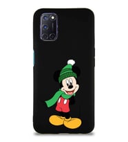 Oppo A72 Soft Premier Kapak Mickey Mouse-G Tasarımlı Silikon Kılıf - Siyah (Şeffaf)