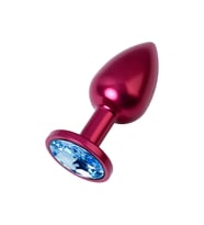Metal Mavi Taşlı Kırmızı  Plug Orta Boy