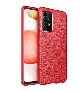 Samsung Galaxy A52 Kılıf Esnek Pu-Deri Leather-Pu Serisi Protected Case (Kırmızı)