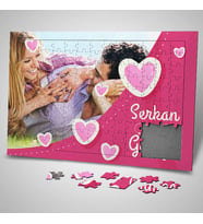 Pembe Hayallerimiz Sevgililere Özel 240 Parça Kişiye Özel Puzzle