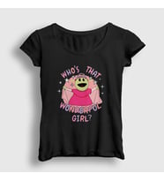 Presmono Kadın Beyaz Peepo Who's That Wonderful Girl Nanalan T-Shirt 533451tt (Siyah)