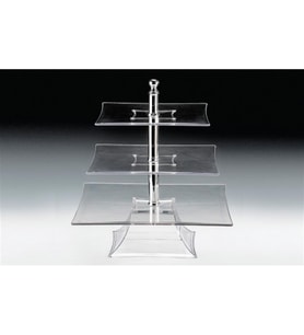 POLYCARBONAT TEPSİLİ 3  KATLI TEŞHİR STANDI(25-30-35 CM )