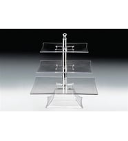 POLYCARBONAT TEPSİLİ 3  KATLI TEŞHİR STANDI(25-30-35 CM )