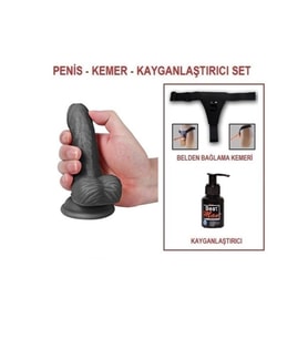 13 cm Belden Bağlamalı Realistik Dildo Penis Set