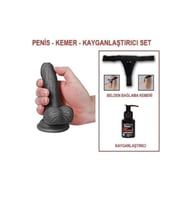 13 cm Belden Bağlamalı Realistik Dildo Penis Set