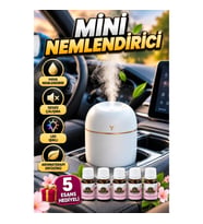 Sessiz Mini Hava Nemlendirici – LED Işıklı Aromaterapi Difüzörü 5 Esans Hediyeli