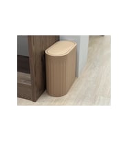 3D Baskı Yivli Oval Çöp Kutusu Sallanır Kapaklı Banyo Tuvalet Mutfak Ofis K