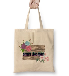 Mothers Day Smart Like Mom Mothers Day Bez Çanta Uzun Saplı