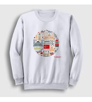 Presmono Unisex Beyaz Tourist Turist İstanbul Türkiye Turkey Sweatshirt 499787tt