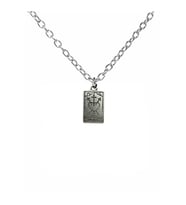 Heart Tarot Kartı Figürlü Kolye – 60 cm Zincirli Zamak Kaplama Unisex Romantik Spiritüel Aksesuar