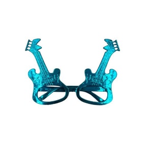 Parti Gözlük Plastik Camsız Gitar Şeklinde Mavi 14x6 cm