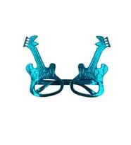 Parti Gözlük Plastik Camsız Gitar Şeklinde Mavi 14x6 cm