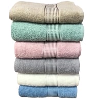 6 Lı Royam %100 Pamuklu 210 gr Kuaför Berber El Yüz Havlusu 50 x 90 (Karışık)