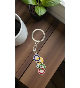 Miyuki Boncuk El Yapımı Olimpiyat Bayrağı Anahtarlık/Çanta Süsü