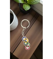 Miyuki Boncuk El Yapımı Olimpiyat Bayrağı Anahtarlık/Çanta Süsü