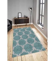 Dijital Baskılı Yıkanabilir Kaymaz Modern Renkli Salon Halısı Mutfak Halısı Yolluk ND-HY-1231 (Mavi)