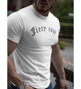 pilelistore- Erkek Bisiklet Yaka Baskılı Oversize T-Shirt - Beyaz