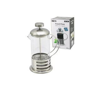 FRENCH PRESS METAL KAFES - METAL KAPAK 800ML CAM BİTKİ SÜZGEÇİ (4915)