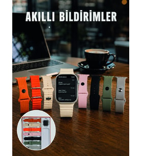 Dokunmatik Akıllı Saat Bluetooth Arama Sağlık Takipli 7 Değiştirilebilir Kordonlu Saat