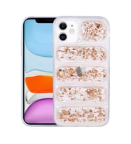 Uyumlu Model Apple iPhone 12 Kılıf Kamera Korumalı Simli Airbag'li Dalga Kapak (Gold)