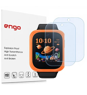 TCL Kids Watch K5 İle Uyumlu Ekran Koruyucu Nano Parlak Çizilmeye Dayanıklı Akıllı Saat Koruması, 9H Kırılmaz Esnek Cam, Hd Şeffaf 2 Adet MT50V