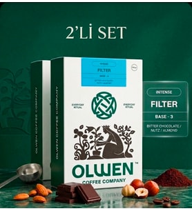 Öğütülmüş ve Demlemeye Hazır Filtre Kahve - 250 gr 2'li Set Base 3 ( Bitter Çiko lata, Fındık, Badem )