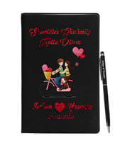 Sevgililer Gününe Özel Siyah Defter Kalem Seti 30