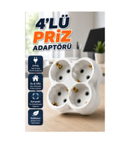 4’lü Kablosuz Duvar Tipi Priz Çoğaltıcı Adaptör – Kompakt Beyaz Tasarım