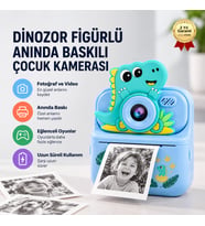 DİNOZOR FİGÜRLÜ ANINDA BASKILI ÇOCUK KAMERASI
