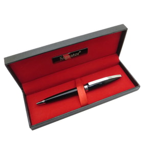 Signator® T601 Siyah Krom Tükenmez Kalem  İsme Özel Kalem  Hediyelik Kalem (Karışık)