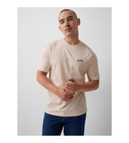 Erkek Bisiklet Yaka  New York Baskılı Tshirt SPR25TS29 (Bej)