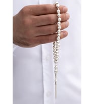 Gümüş Tespih Düz Küre Orta Boy 27gr