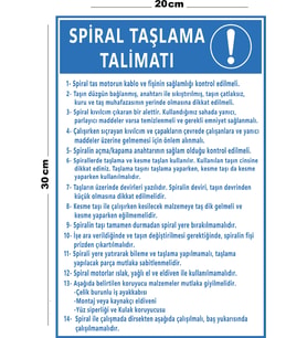 Metal Spiral Taşlama Talimatı 20cm x 30cm A4 Büyüklüğünde Uyarı Levhası Yönlendirme Tabelası