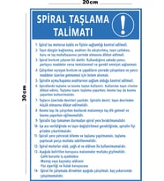 Metal Spiral Taşlama Talimatı 20cm x 30cm A4 Büyüklüğünde Uyarı Levhası Yönlendirme Tabelası
