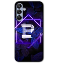 Galaxy A35 Kılıf HD Desen Baskılı Kılıf - Dark Neon Yaprak B Harfi