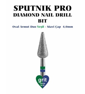 Elmas Oval Armut Freze Duo Yeşil-Mavi Çap 4,0mm