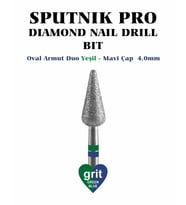 Elmas Oval Armut Freze Duo Yeşil-Mavi Çap 4,0mm