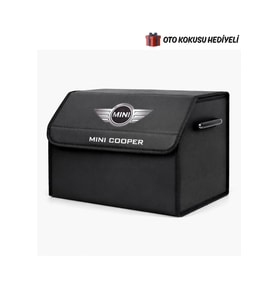 Mını Cooper Marka Logolu Oto Bagaj Organizer Çanta Oto Bagaj Çantası 2 Bölmeli Suni Deri