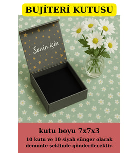 Takı Kutusu  10 Adet Süngerli Kutu - Küpe Anahtarlık Bujiteri Kutusu - Siyah (Pembe)