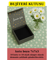Takı Kutusu  10 Adet Süngerli Kutu - Küpe Anahtarlık Bujiteri Kutusu - Siyah (Pembe)