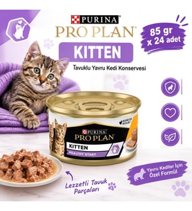 Pro Plan KITTEN Tavuklu Yavru Kedi Konservesi 85 gr*24 adet
