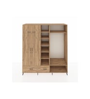 Kronos Dolap 12 Raflı 2 Çekmeceli 2 Askılı 220x59x243 Çam-Çam/Çam