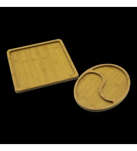 Northcity Ahşap Sunum Tepsisi - Kare ve Dalgalı Oval Model