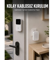 HD Kameralı Beyaz Görüntülü Kapı Zili Çift Yönlü Sesli Wi-Fi Akıllı Kapı Zili